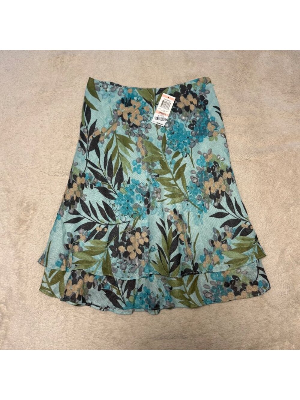 NWT Charter Club Petite Blue Floral Knee Length Skirt Sz 2P